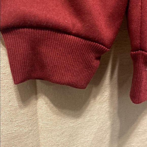 Cozy Red Shrug with Ribbed Crewneck - Picture 3 of 4